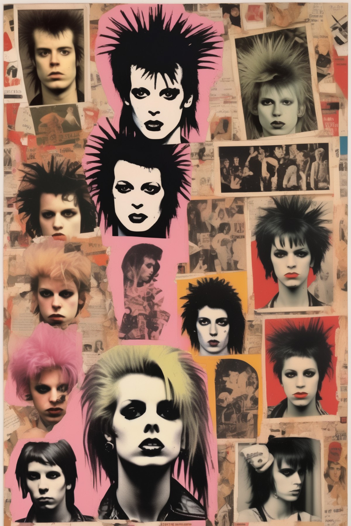 <lora:Punk Collage:1>Punk Collage - a montage of iconography representing late 1970s punk rock